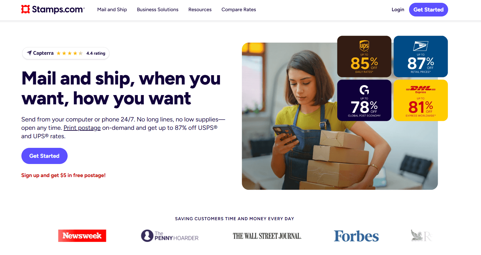 Simplifies order fulfillment with online postage and shipping tools.