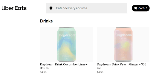 Daydream and Ubereats Partnership Screenshot