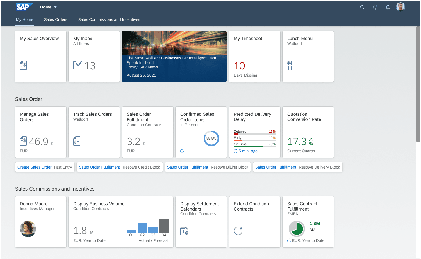 SAP Order Management screenshot