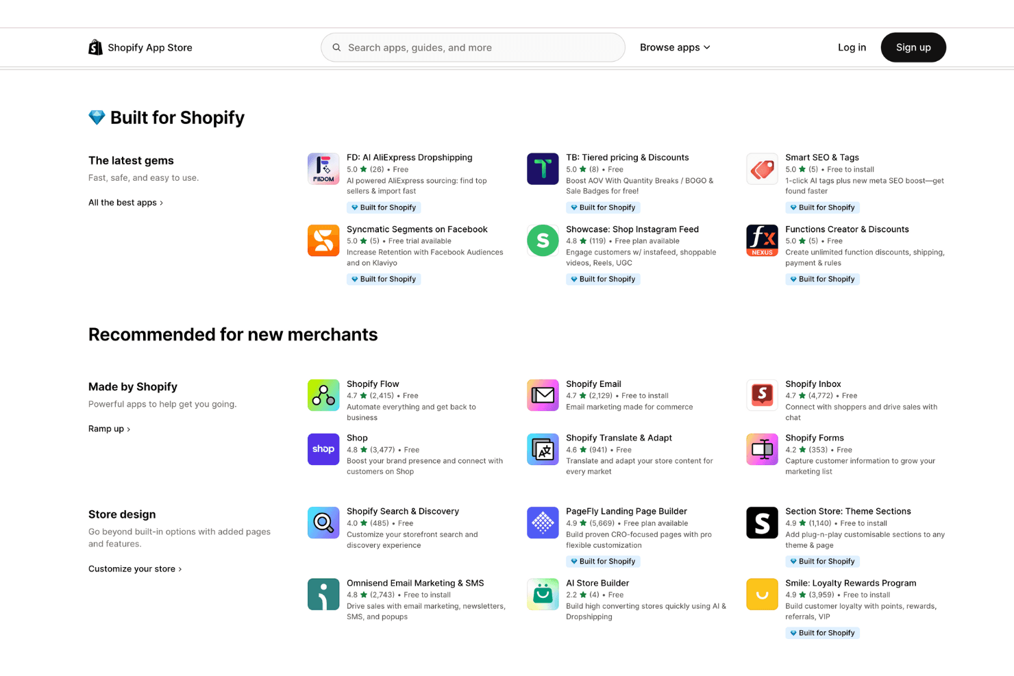 Shopify screenshot