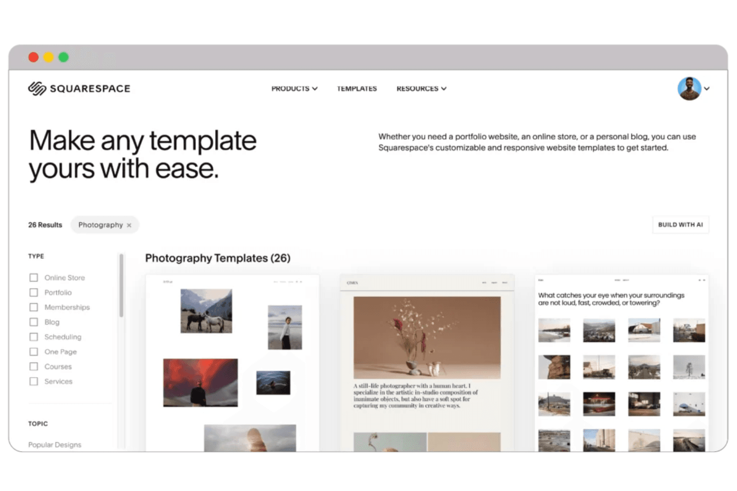 Squarespace screenshot