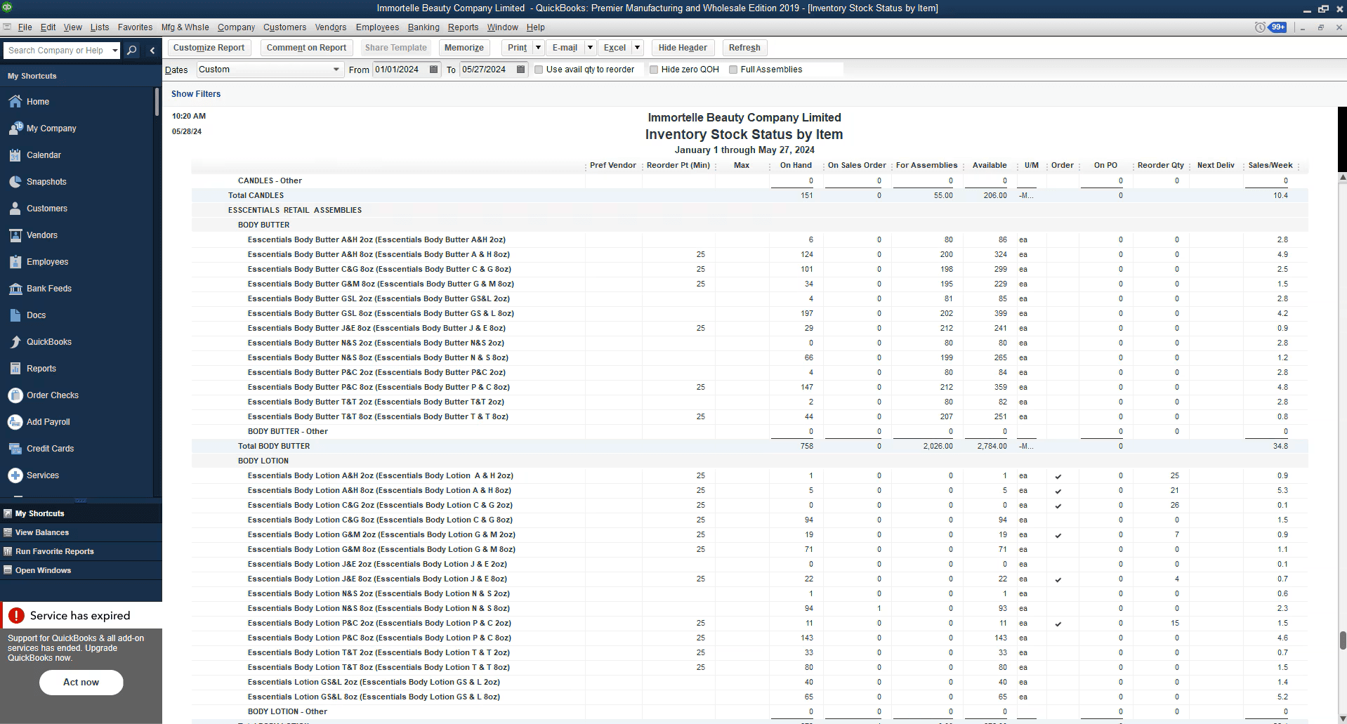 QuickBooks Desktop Enterprise screenshot
