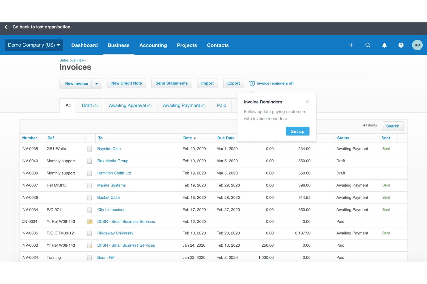 Xero screenshot