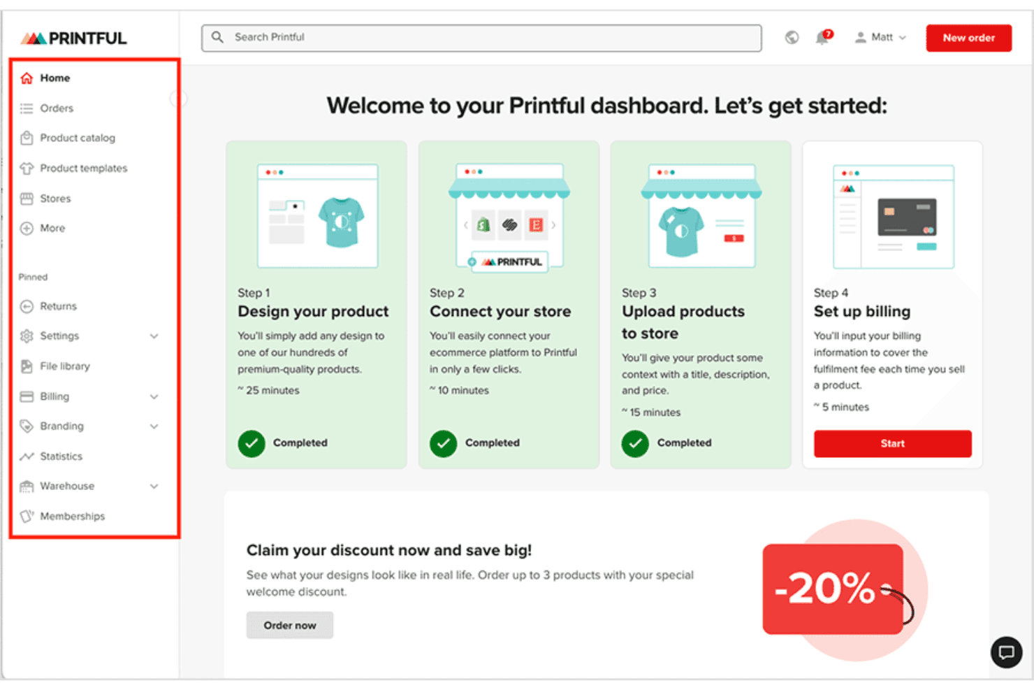 Printful screenshot