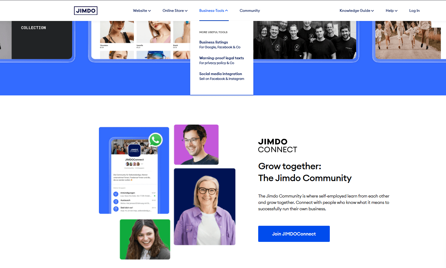 Jimdo screenshot