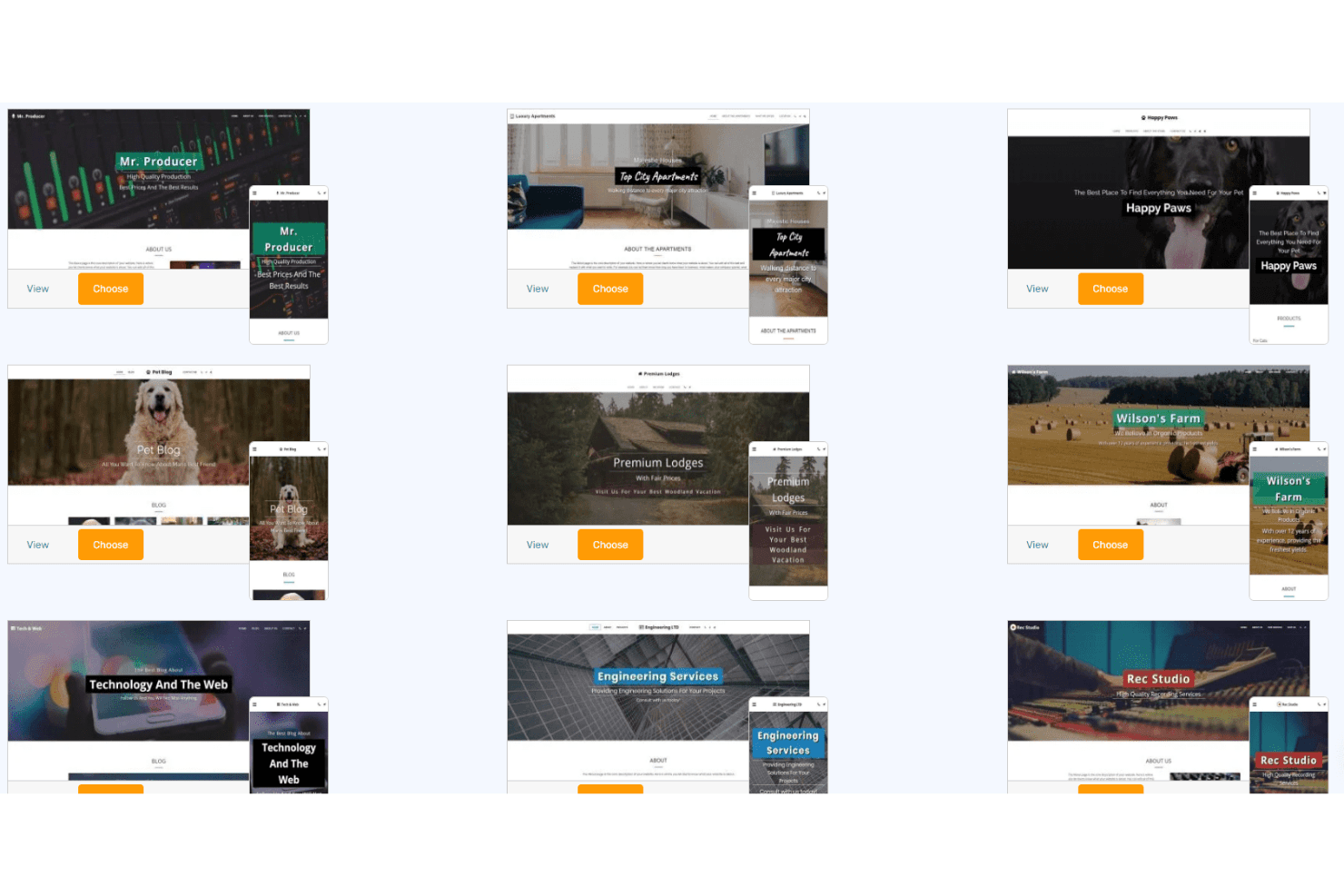 SITE123 screenshot