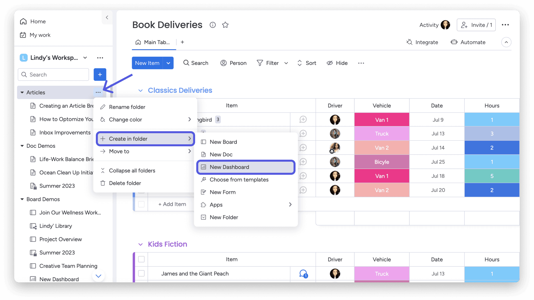 monday AI Workspace screenshot
