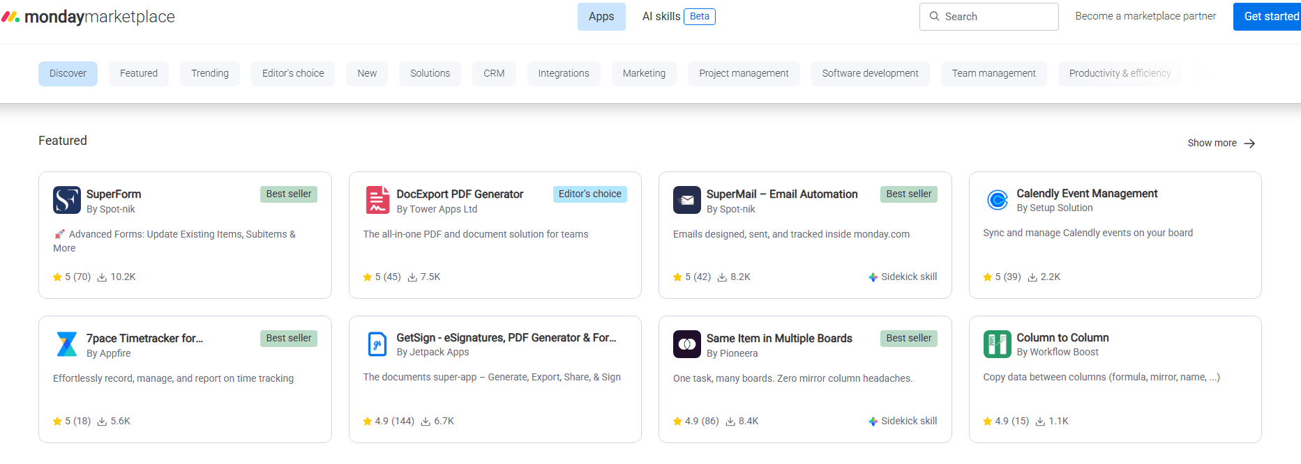 monday AI Workspace screenshot