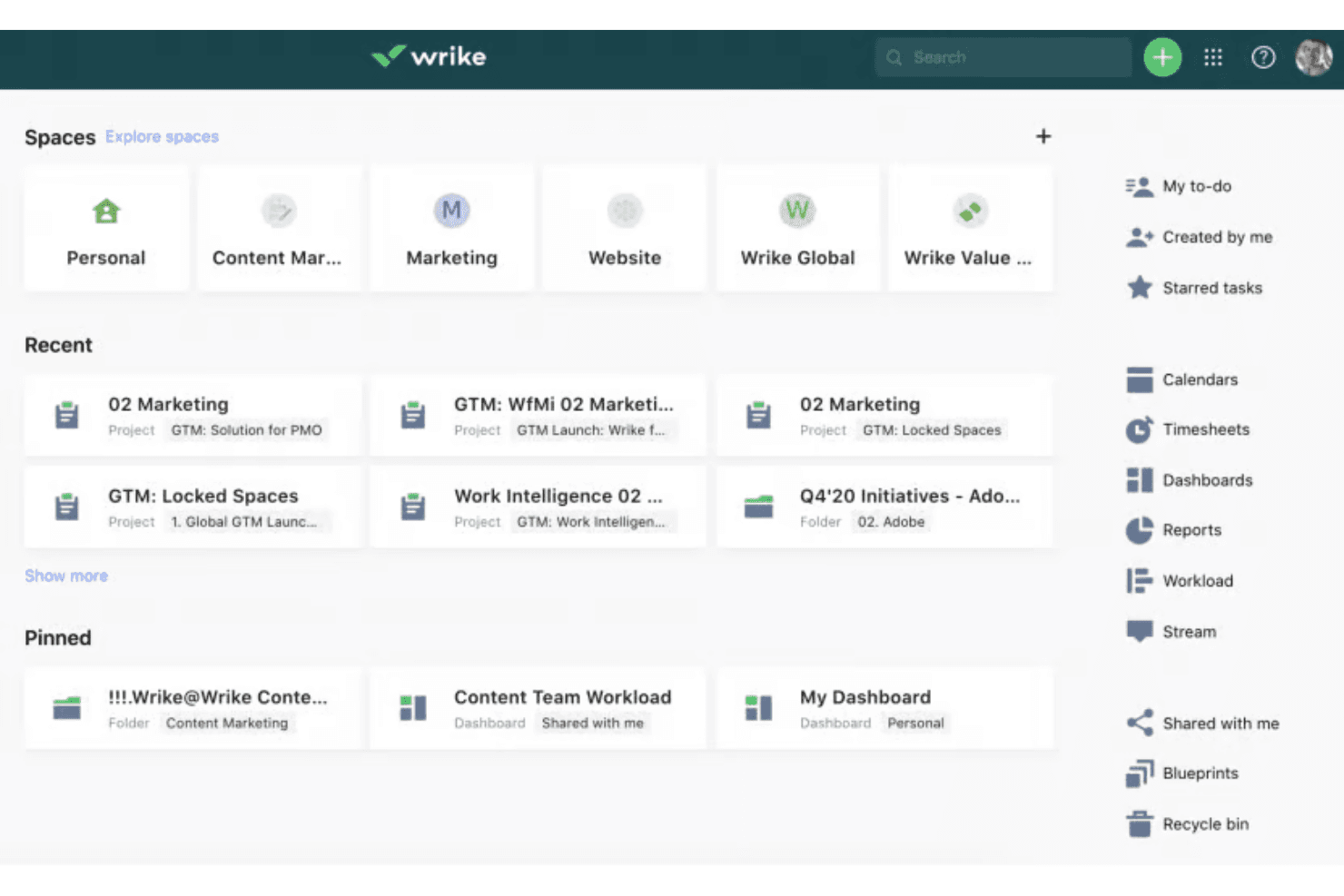 Wrike screenshot
