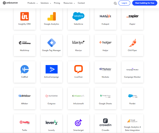 Unbounce screenshot