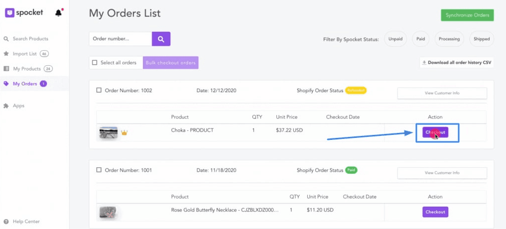Spocket screenshot