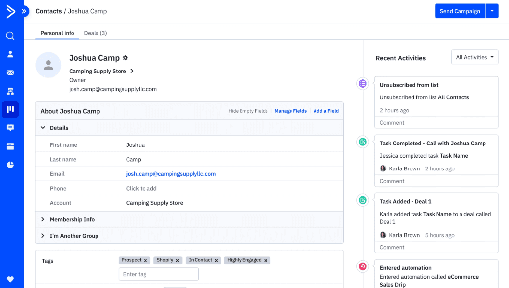 ActiveCampaign screenshot