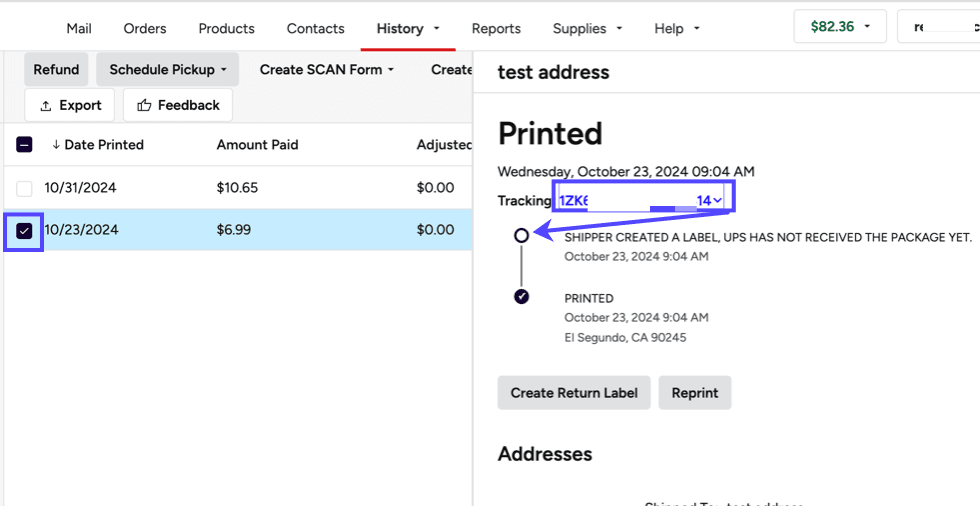 Stamps.com screenshot