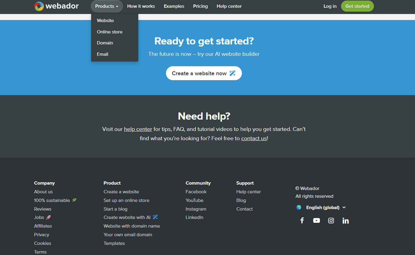 Webador screenshot