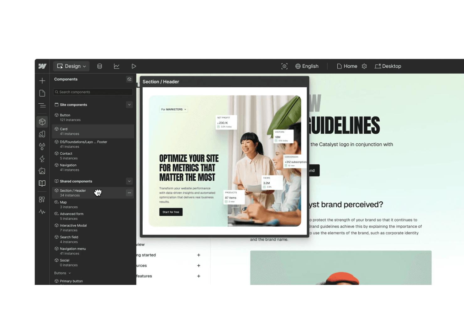 Webflow screenshot