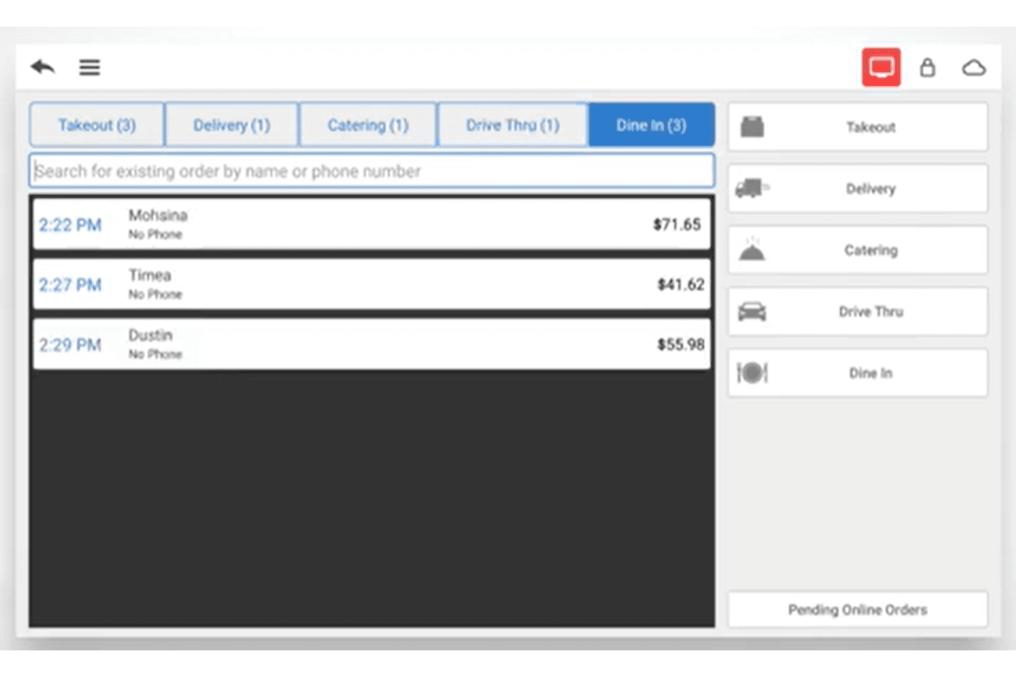 NCR Aloha POS screenshot