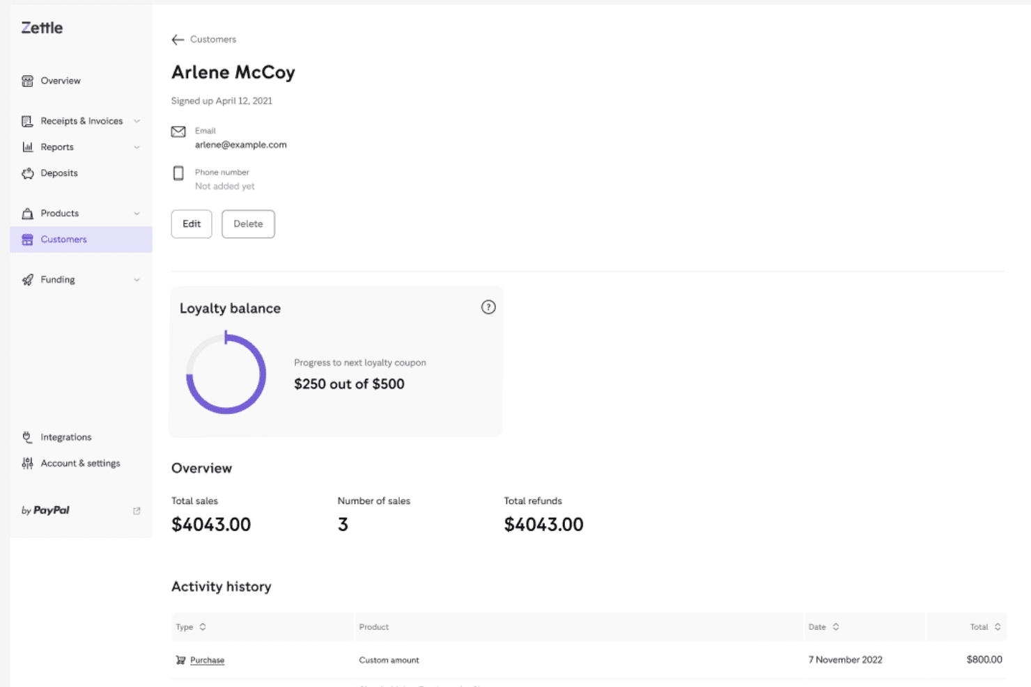 PayPal POS screenshot