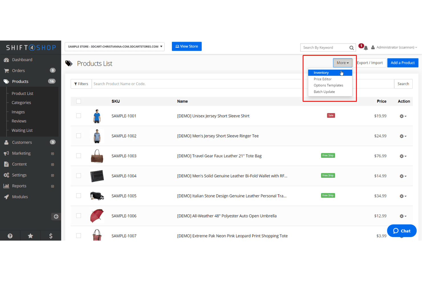 Shift4Shop screenshot