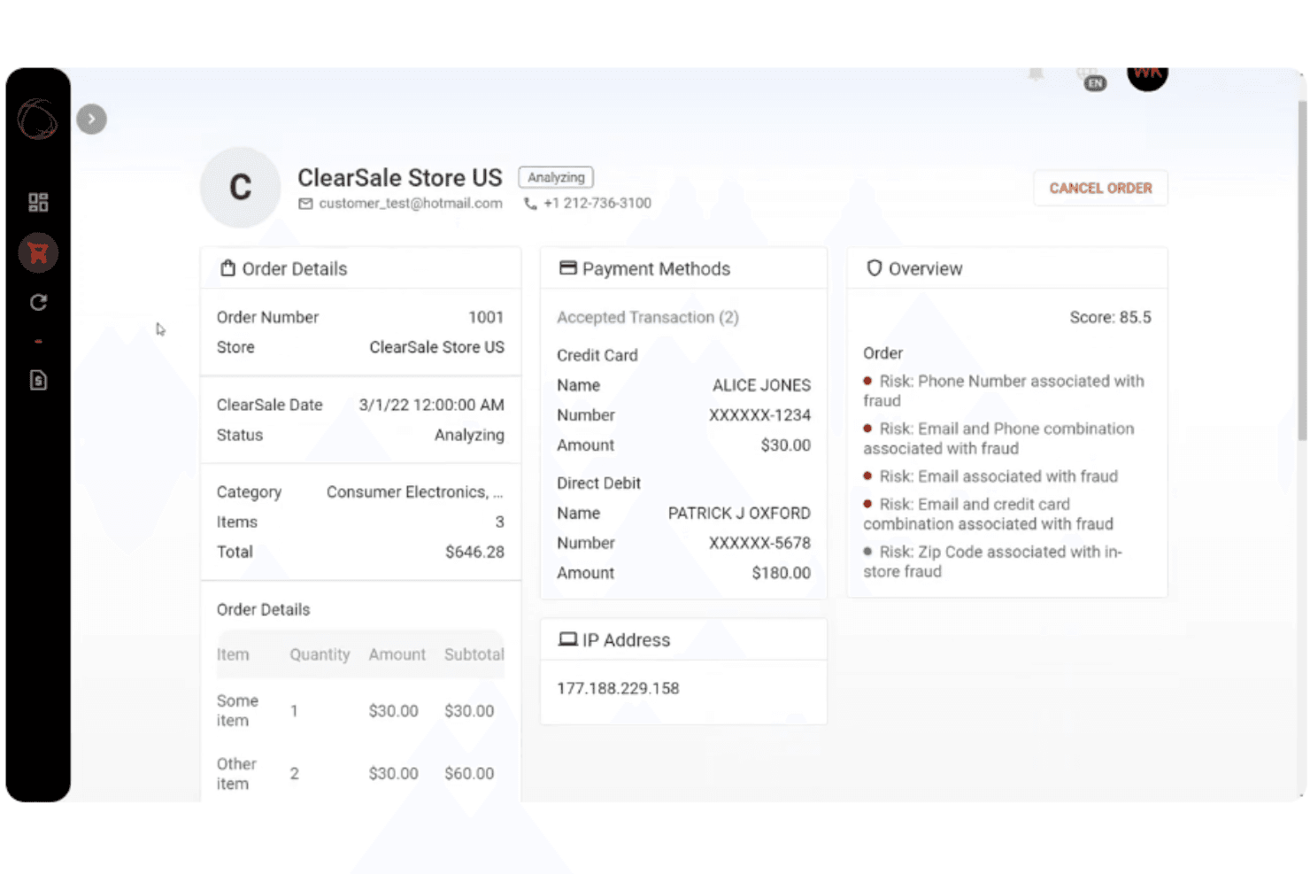 ClearSale screenshot