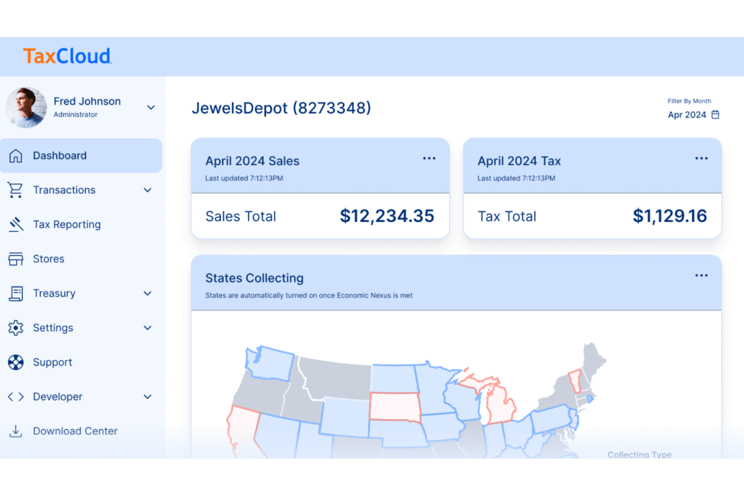 TaxCloud screenshot