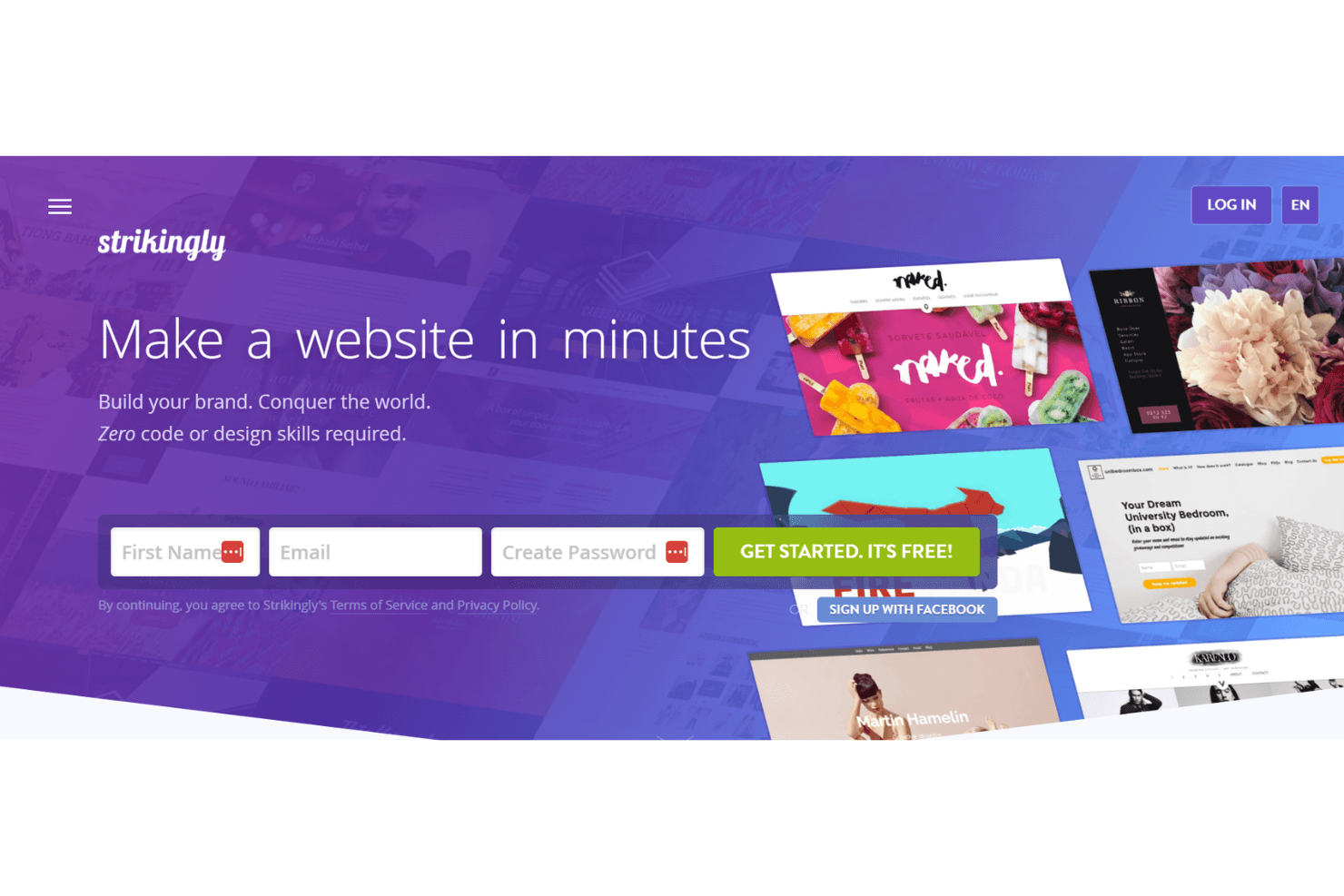 Strikingly is an easy website builder for creating online stores without coding.