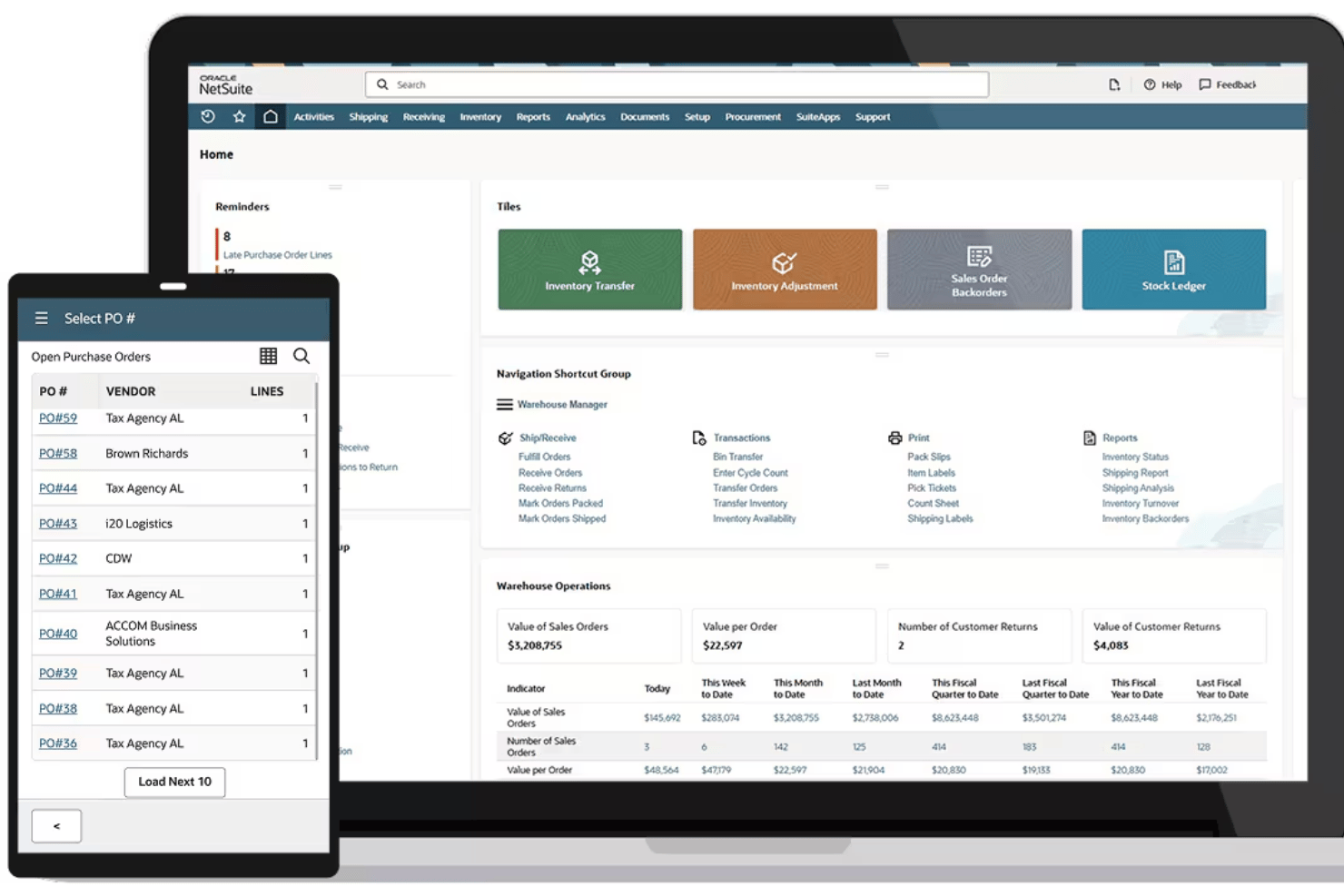 NetSuite Commerce unifies ecommerce, ERP, and inventory.