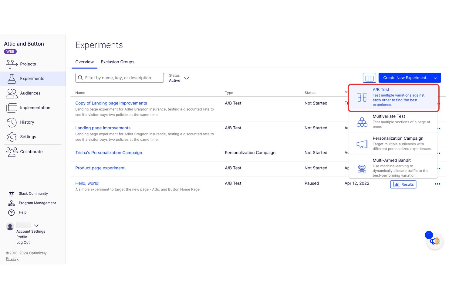 screenshot - Avis sur Optimizely : Avantages, Inconvénients, Fonctionnalités et Tarifs