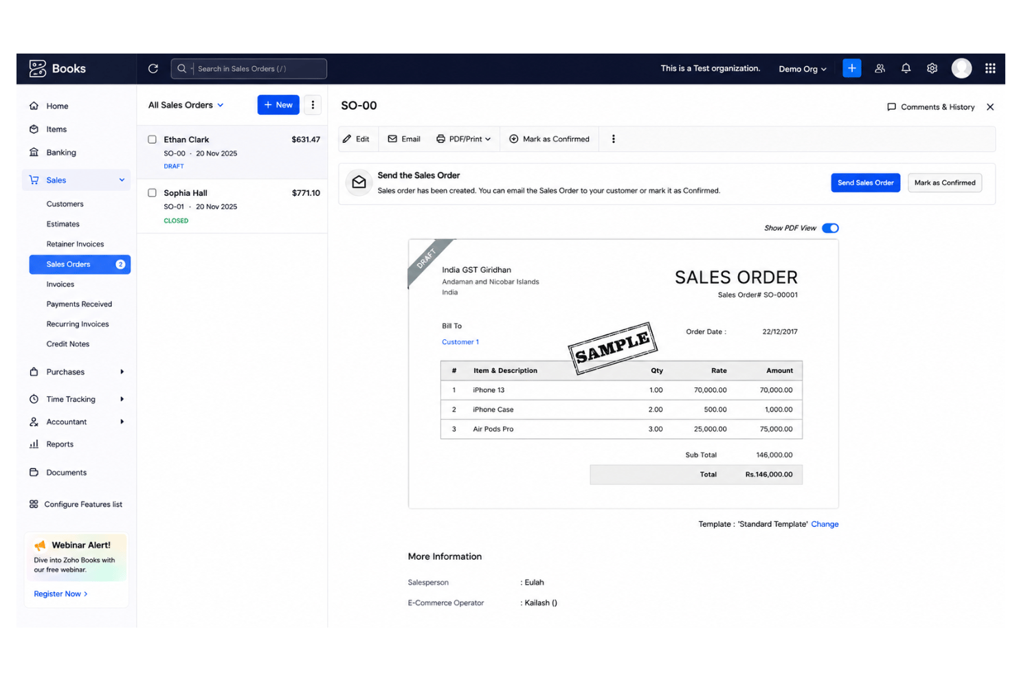 screenshot - Zoho Books Review: Pros, Cons, Features and Pricing Explained
