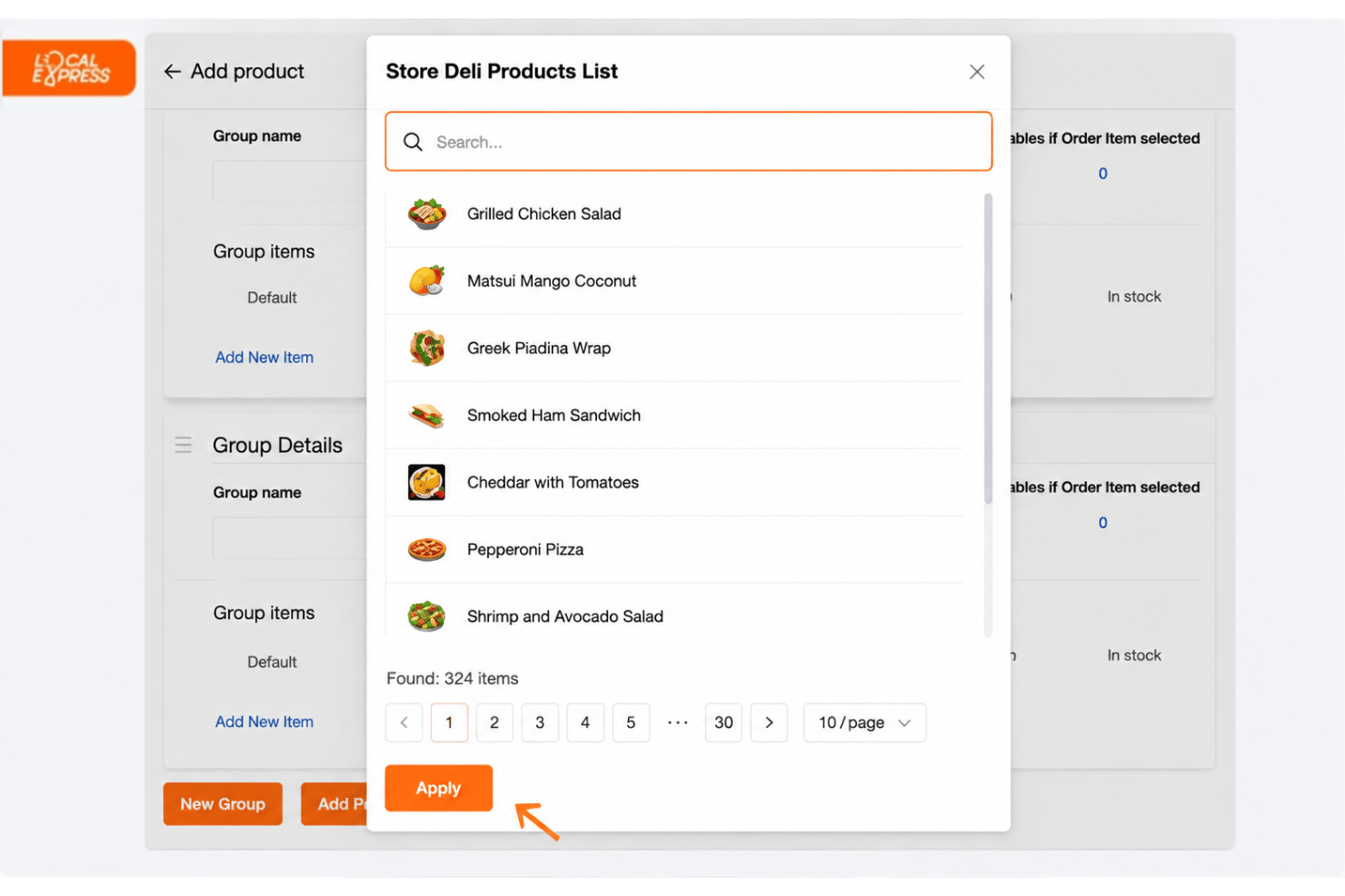 Local Express product catalog with automatically generated images.