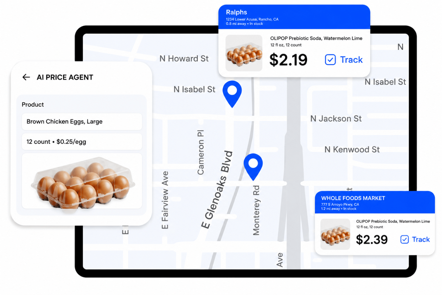 Local Express price monitoring dashboard with competitor comparisons.