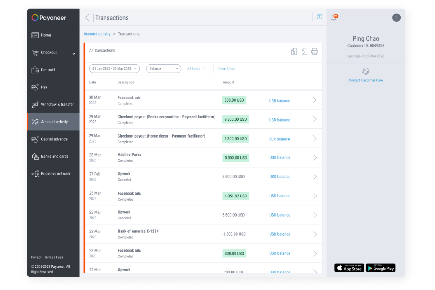 screenshot - Payoneer Testbericht: Vorteile, Nachteile, Funktionen und Preise