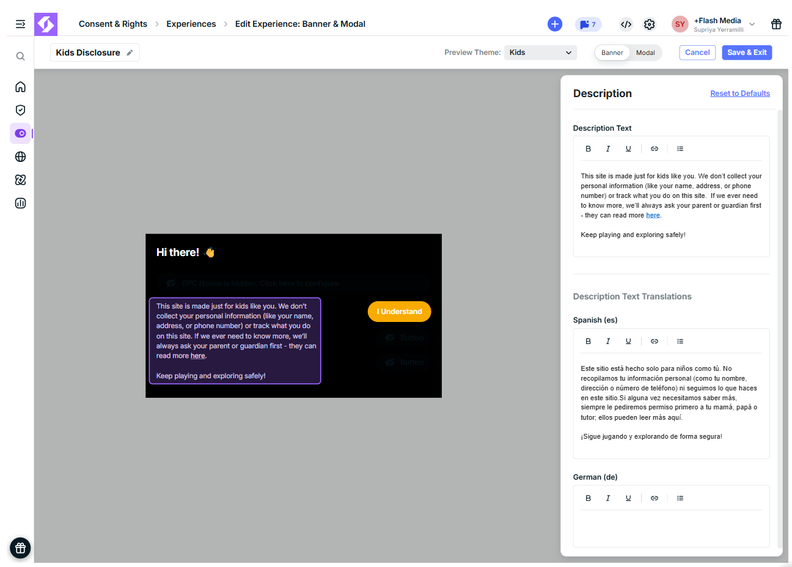 Dynamic Consent Control Enhancements by Ketch
