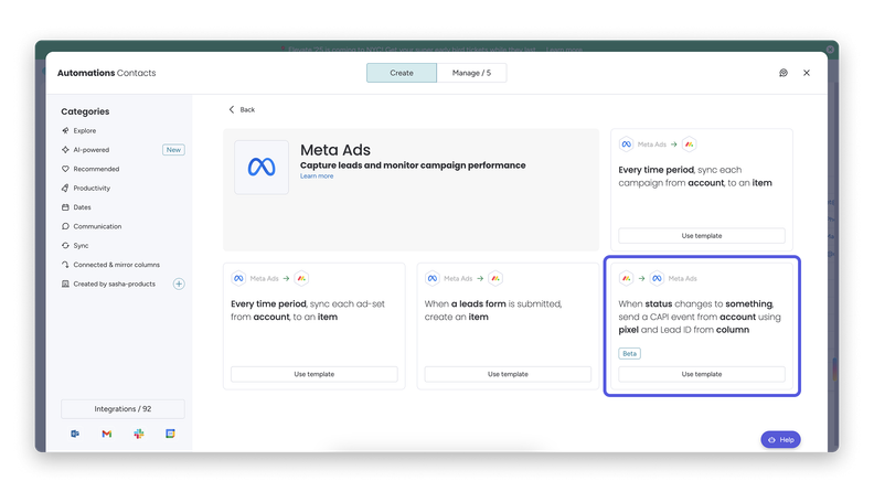 monday CRM Adds Meta Conversions API Integration