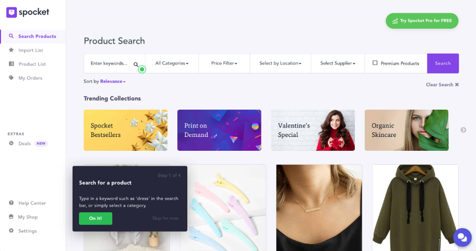 screenshot - Spocket Review: Pros, Cons, Features and Pricing