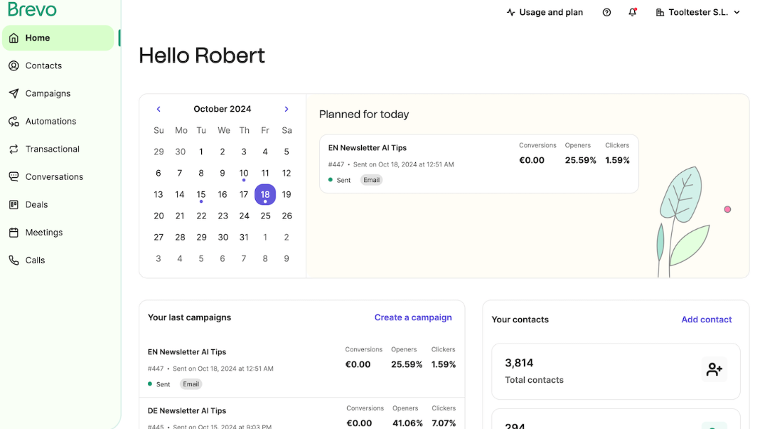 screenshot - Brevo Review: Pros, Cons, Features and Pricing