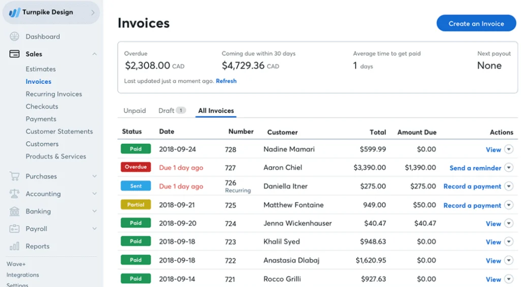 screenshot - Wave Accounting Review: Pros, Cons, Features and Pricing