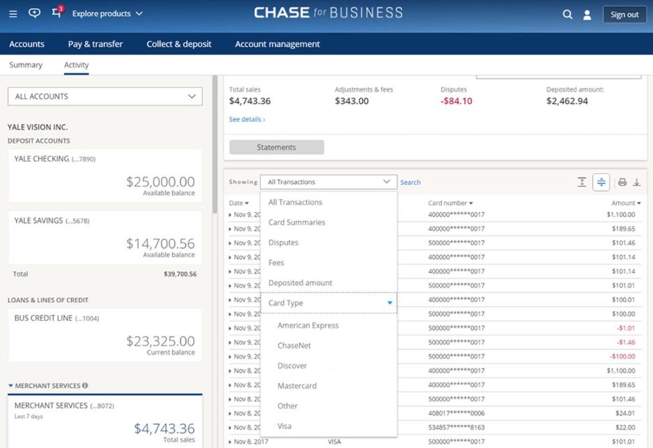Chase Payment Solutions screenshot - 10 meilleurs lecteurs de cartes bancaires pour iPhone en 2026