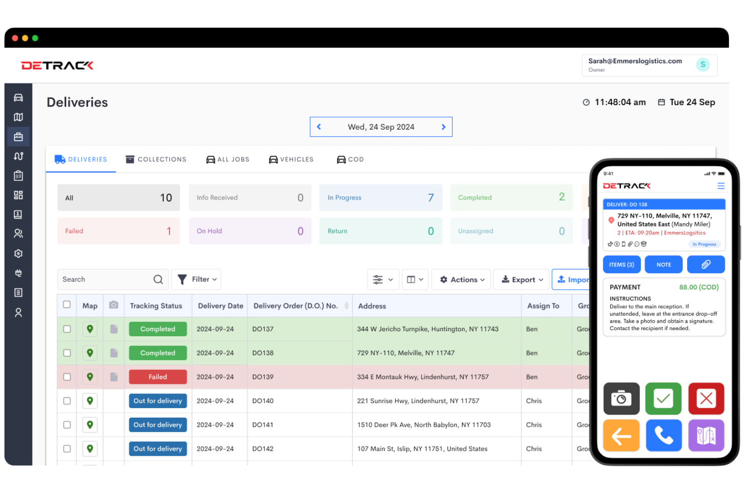 Detrack screenshot - 10 Beste E-Commerce-Liefermanagement-Software 2026