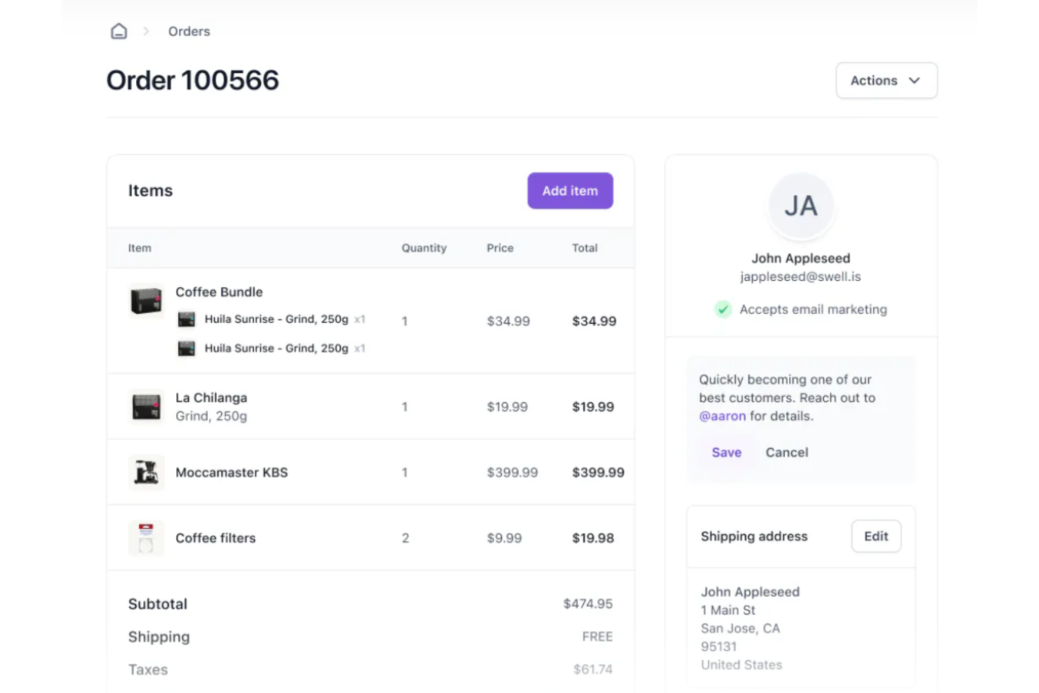 Swell screenshot - 10 beste All-in-One-E-Commerce-Plattformen für 2026