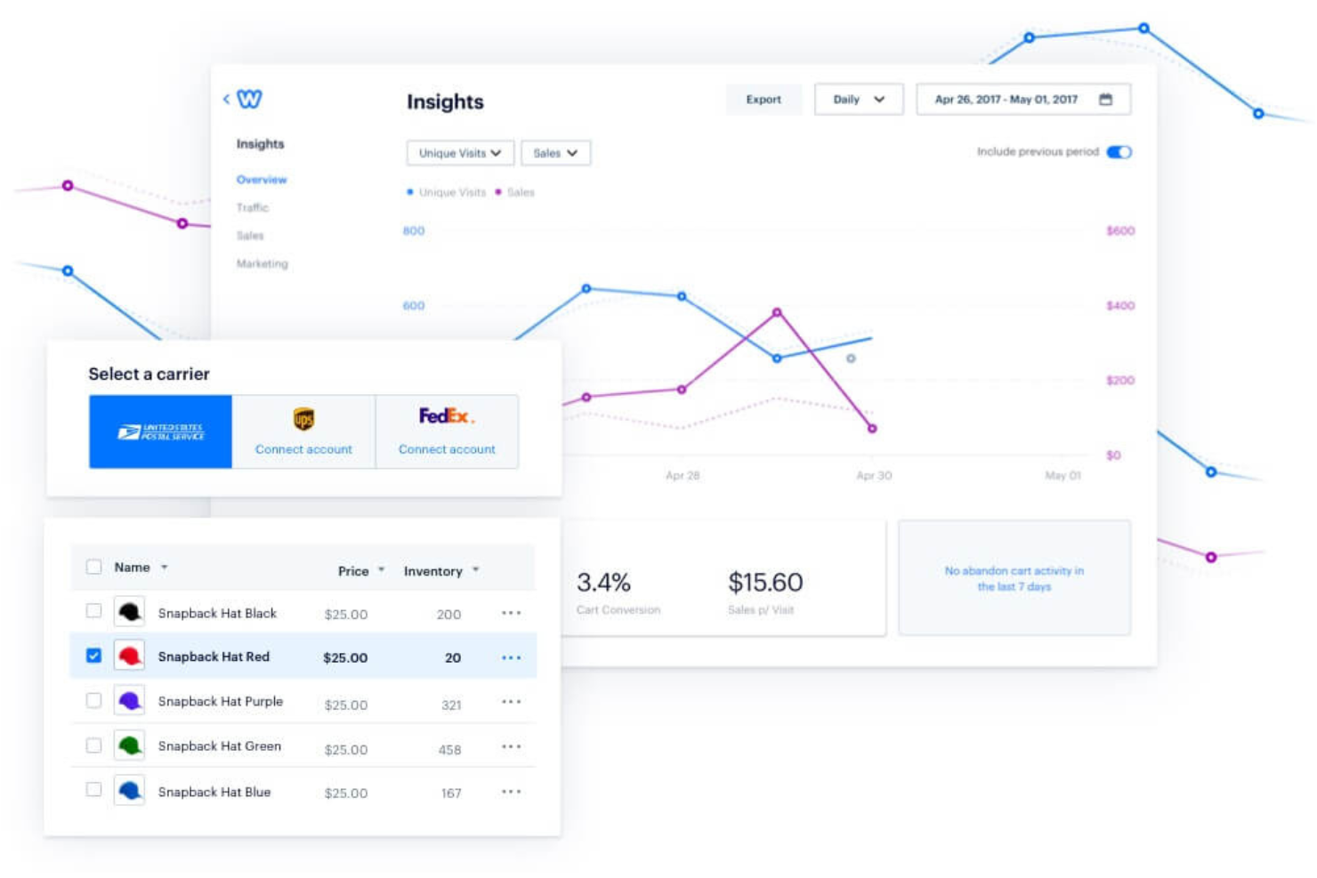 Weebly screenshot - Die 10 besten E-Commerce-Plattformen für Startups im Test 2026