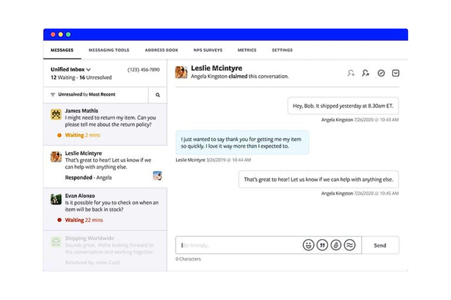 Textline screenshot - Die 10 besten E-Commerce-Kundendienst-Softwares für 2026
