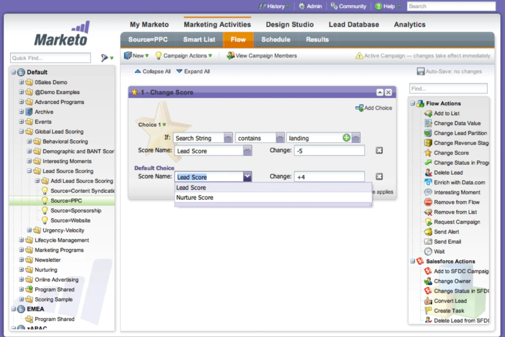 Marketo screenshot - 10 meilleurs CRM pour e-commerce pour développer votre boutique en 2026
