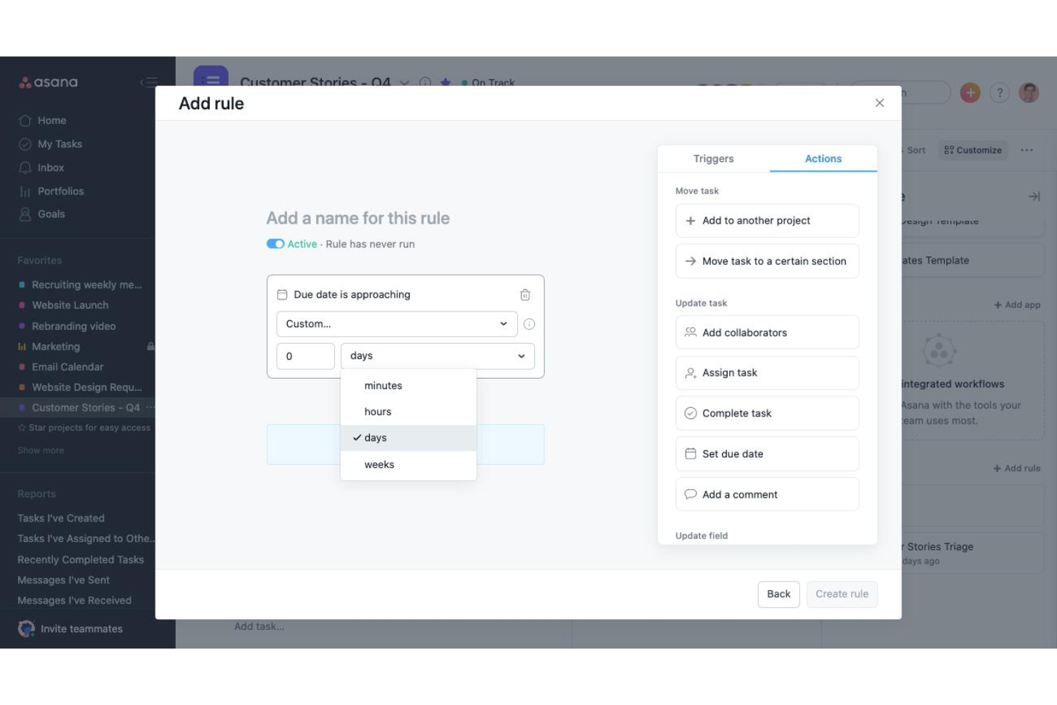 Asana screenshot - Le 15 migliori alternative a Wrike nel 2026