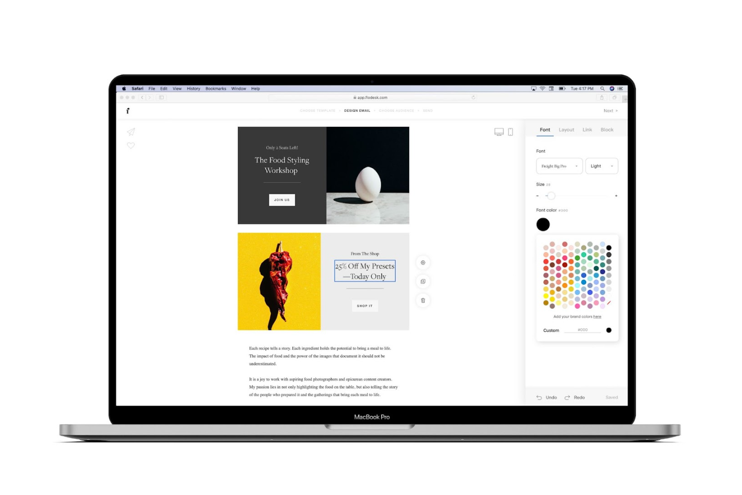 Flodesk screenshot - Le 10 migliori piattaforme di email marketing per l’ecommerce nel 2026