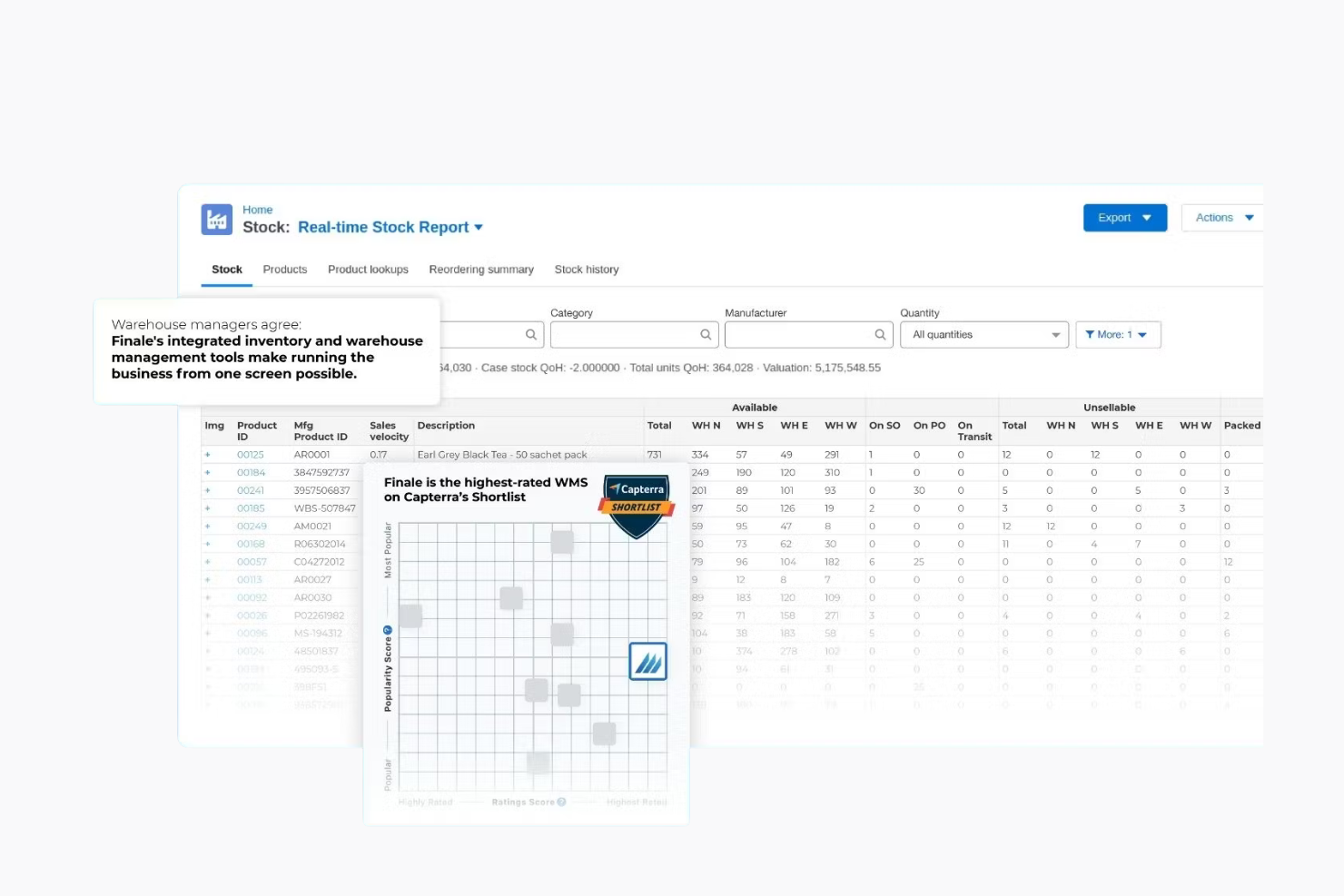 Finale Inventory screenshot - I 10 Migliori Software di Gestione dell’Inventario Omnicanale del 2026