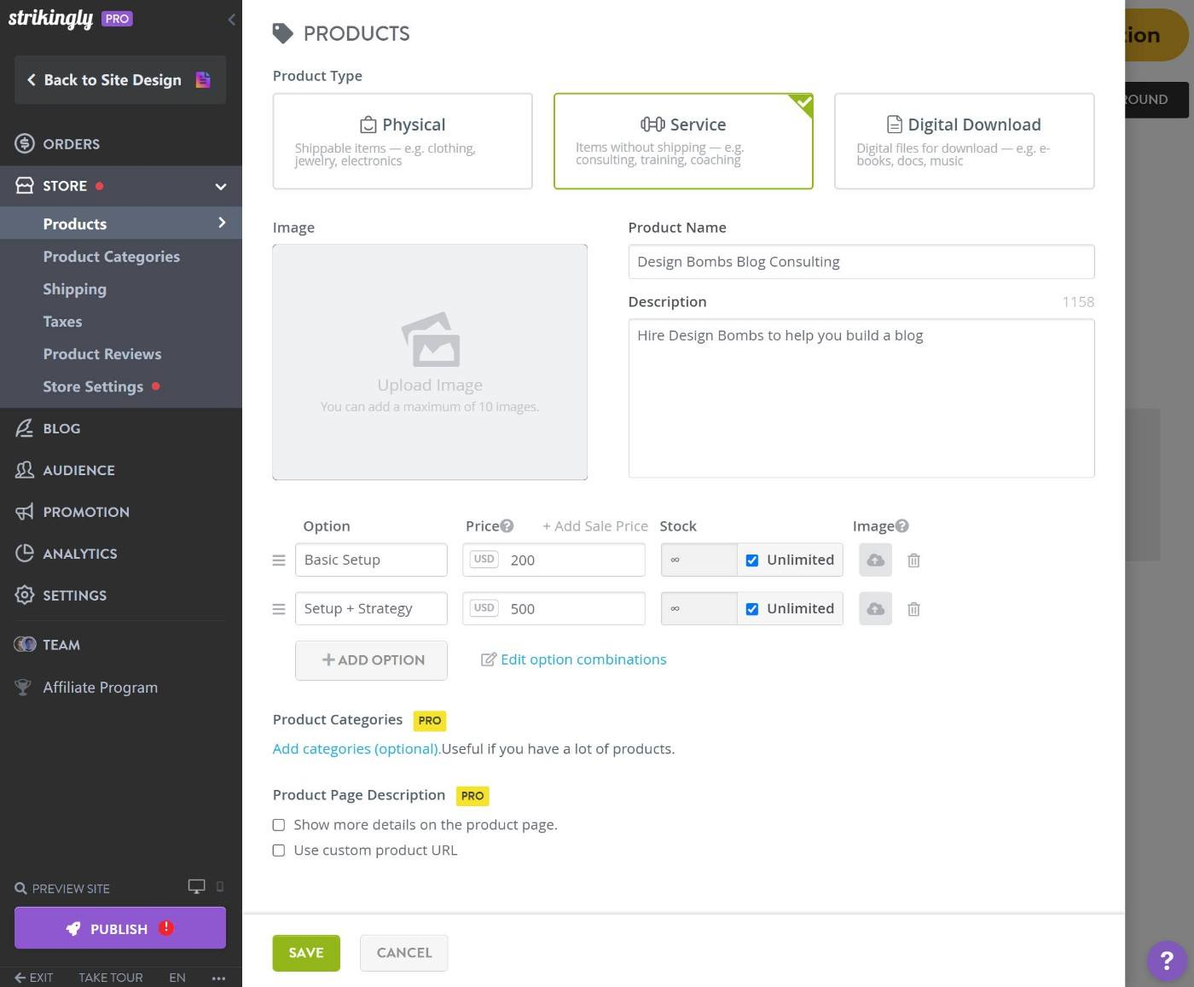 Strikingly screenshot - Le 10 migliori alternative a Ecwid, classificate e recensite per il 2026