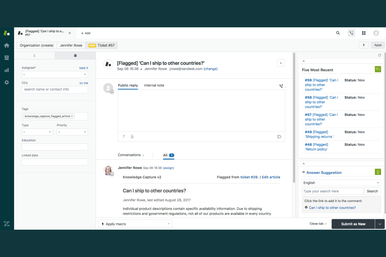 Zendesk screenshot - 10 Mejores Alternativas a Freshdesk para 2026