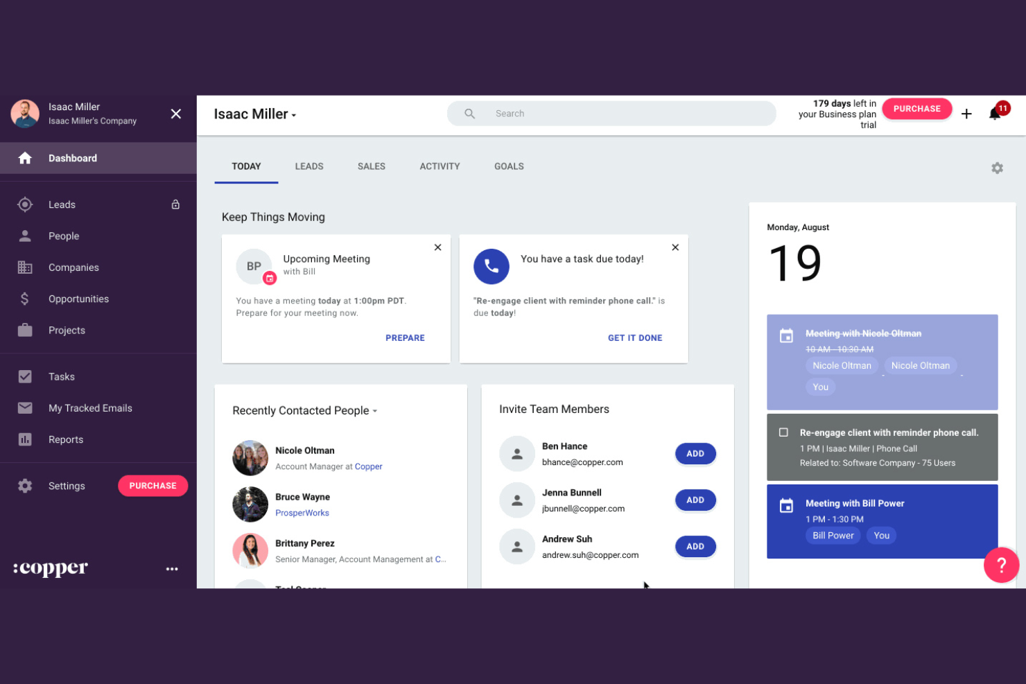 Copper screenshot - 10 mejores alternativas a HubSpot CRM para 2026