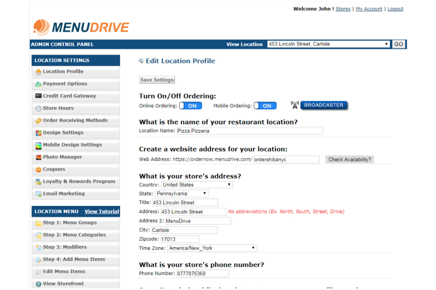 MenuDrive screenshot - I 13 Migliori Sistemi di Ordinazione Online Selezionati per il 2026