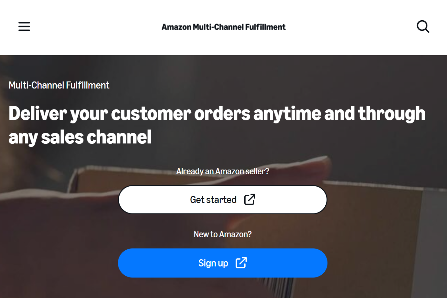Amazon Multi-Channel Fulfillment (MCF) screenshot - 10 Migliori Soluzioni di Elaborazione Ordini per 2026